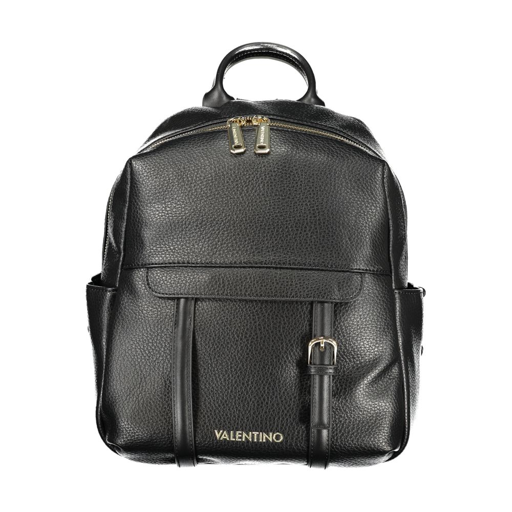 Mario Valentino Black Polyurethane Women Backpack - ClickThatClicks 