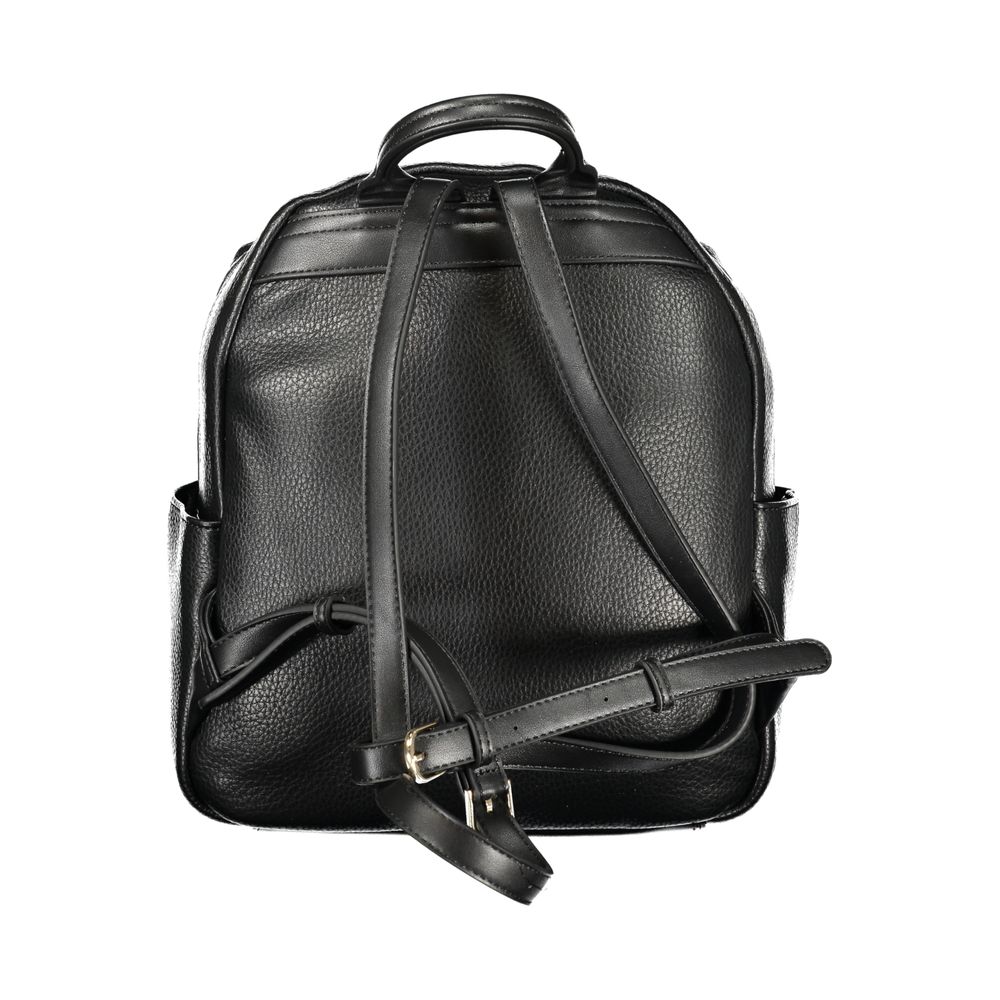 Mario Valentino Black Polyurethane Women Backpack - ClickThatClicks 