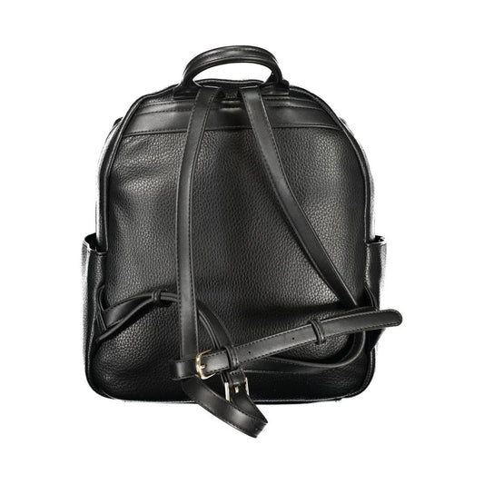 Mario Valentino Black Polyurethane Women Backpack - ClickThatClicks 