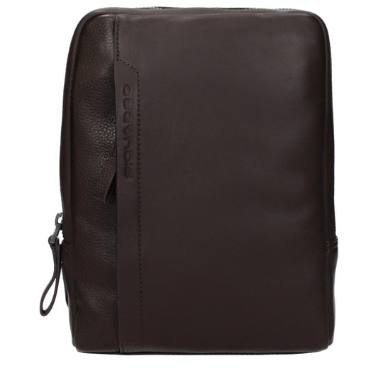 Piquadro Brown Leather Crossbody Bag