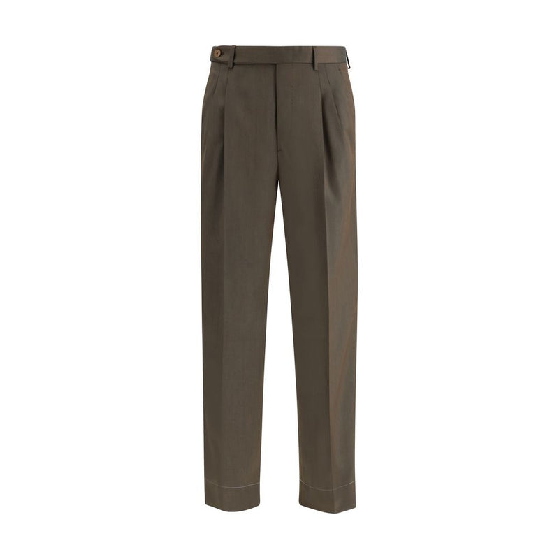 Brioni Bicolor Fleece Wool Casual Pants