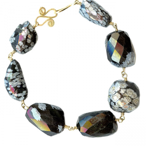 Snowflake Obsidian Bracelet