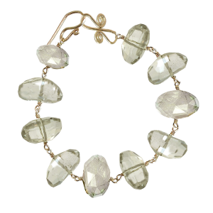 Green Amethyst Linked Bracelet