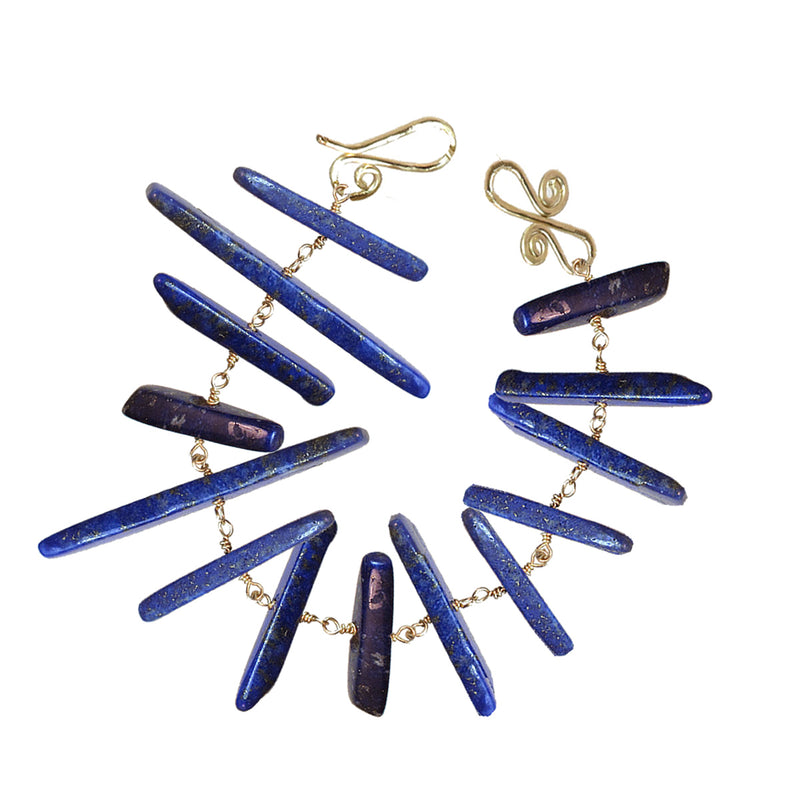 Lapis Stick Link Bracelet – Handcrafted Gemstone Design
