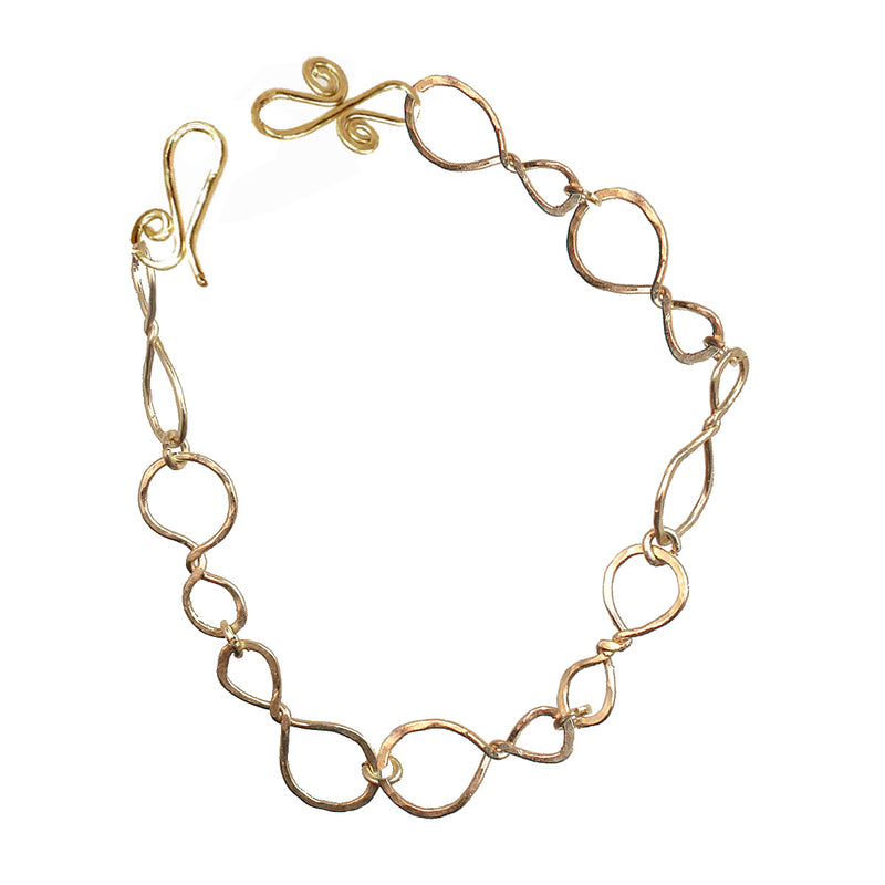 Hammered Twisted Loop Bracelet – Handcrafted Linked Design