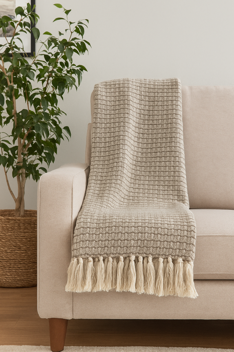 Basketweave Recycled Throw