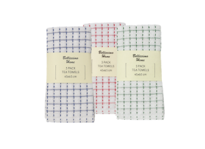 Bellissimo Home Brights 3-Pack Tea Towels – 100% Cotton Terry (45 × 65 cm)