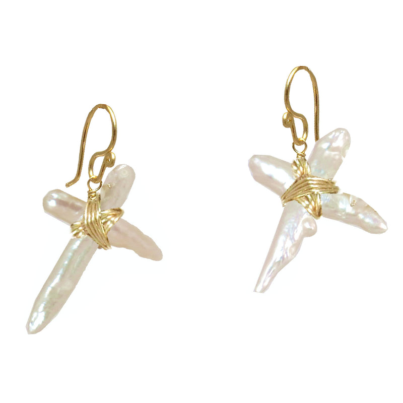 White Cross Pearl Drops