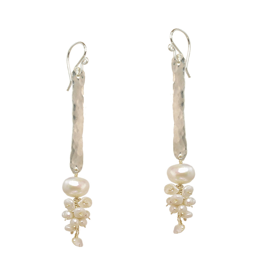 Hammered Pearl Stick Drops