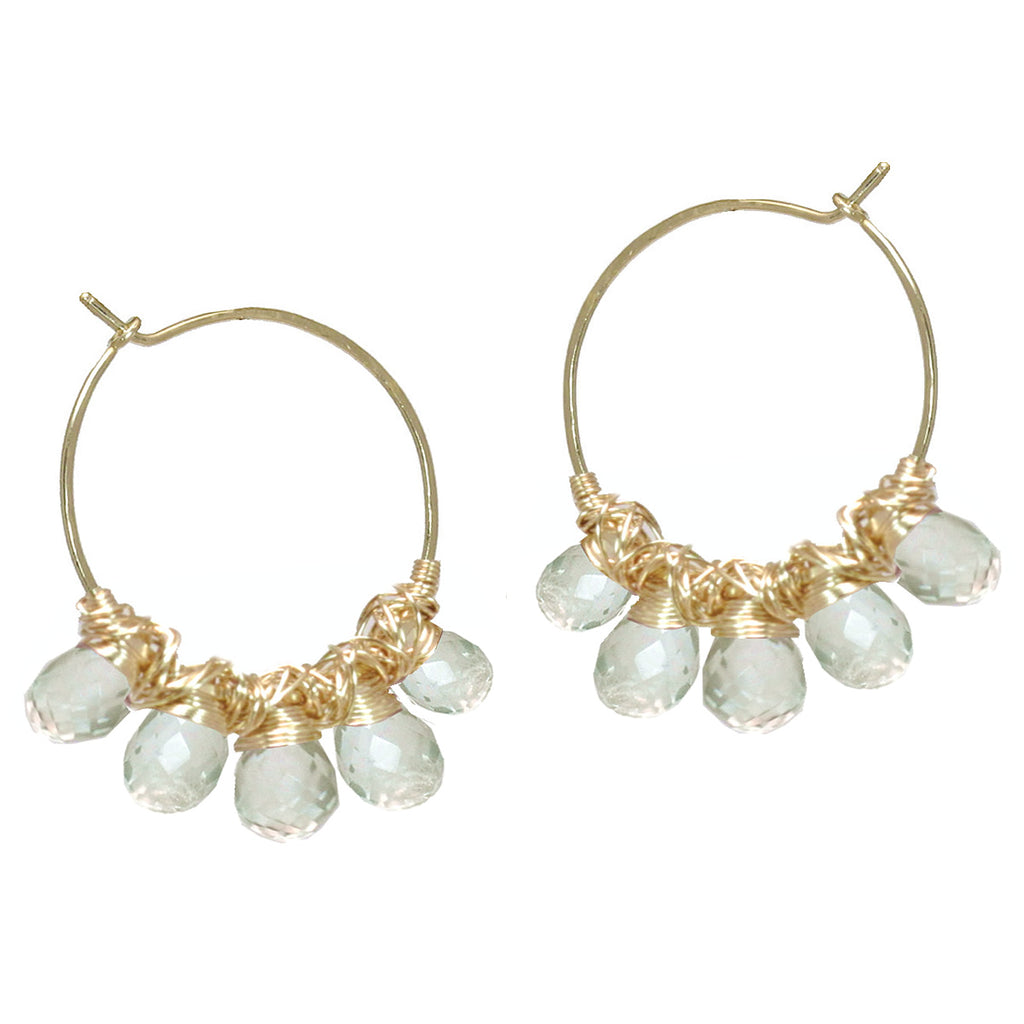 Green Amethyst Glow Hoops