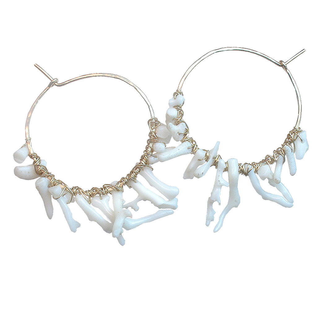 White Branch Coral Elegance Hoops
