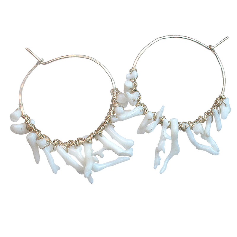 White Branch Coral Elegance Hoops