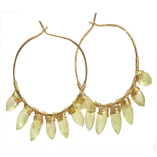 Prehnite Glow Marquise Hoops