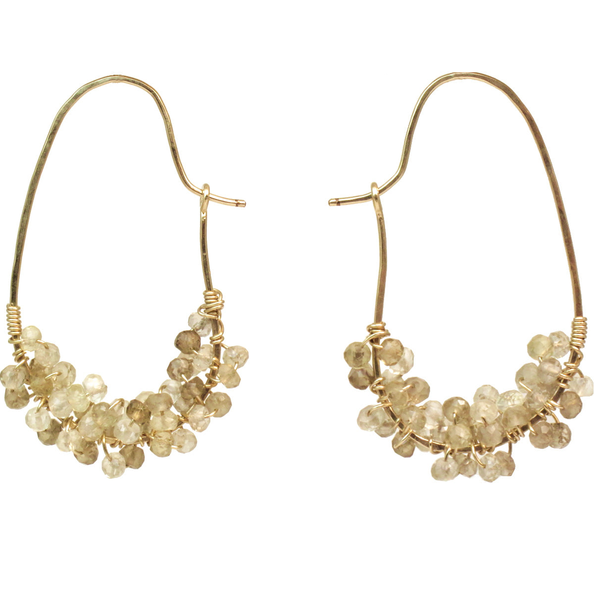 Whiskey Quartz Aura Hoops - ClickThatClicks 
