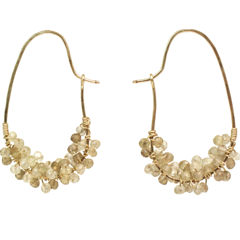 Whiskey Quartz Aura Hoops