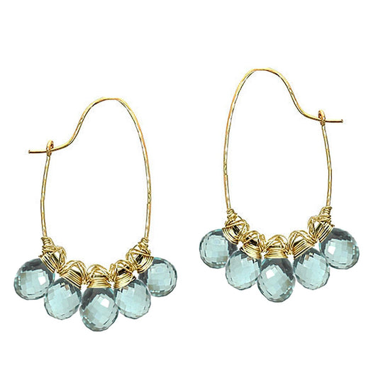 Aqua Glow Oblong Hoops