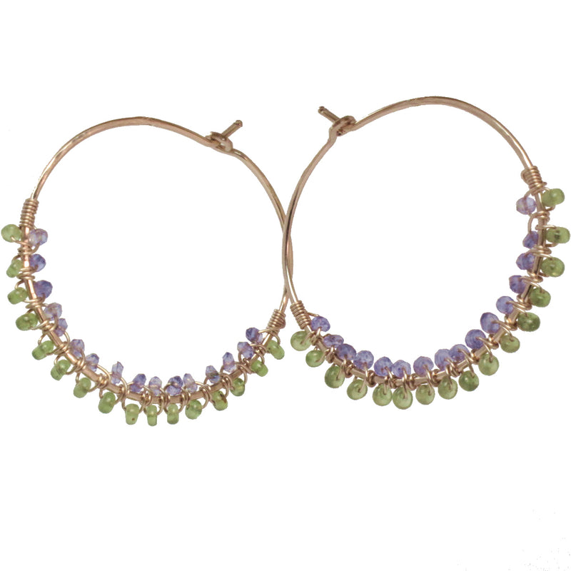Peridot & Tanzanite Harmony Hoops