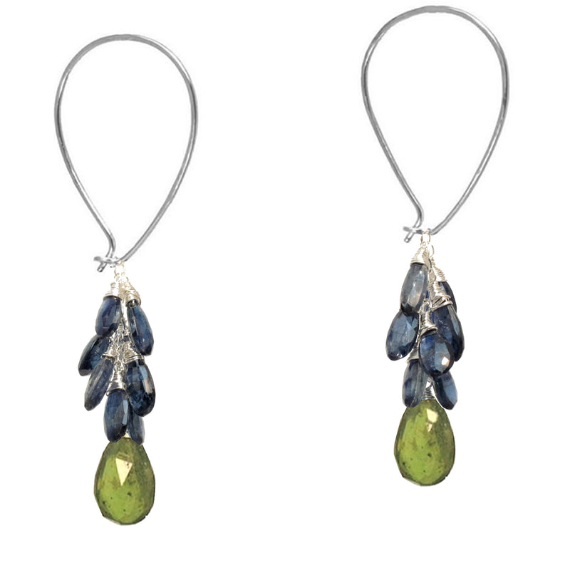 Kyanite & Idocrase Cluster Long Earwires