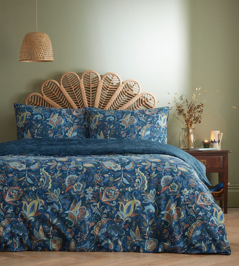 Jacobus Duvet Set – Vibrant Blue Paisley Cotton Mix Bedding