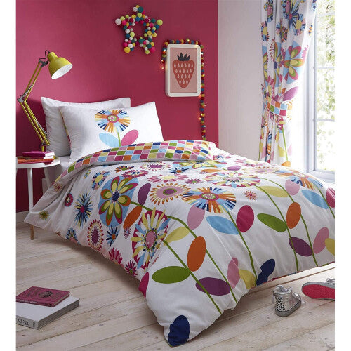 Candy Bloom Kids Single Duvet Set – Bright Floral Bedding