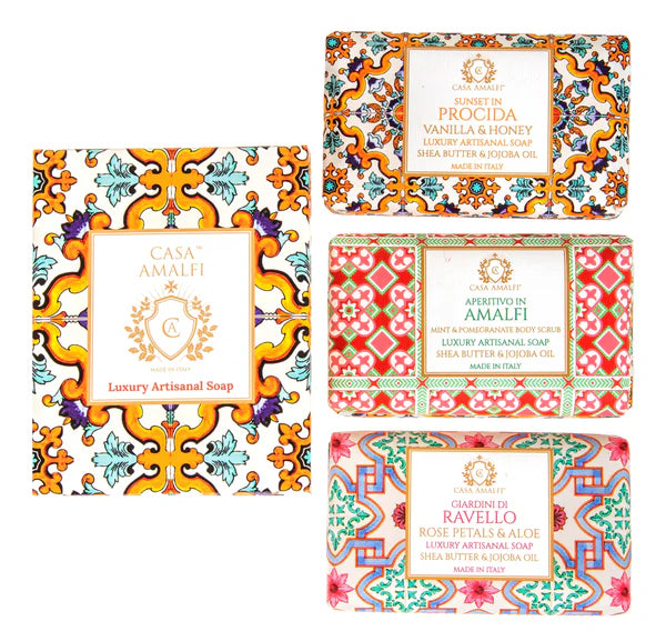Casa Amalfi Maiolica 3-Soap Set: Sunset in Procida - ClickThatClicks 