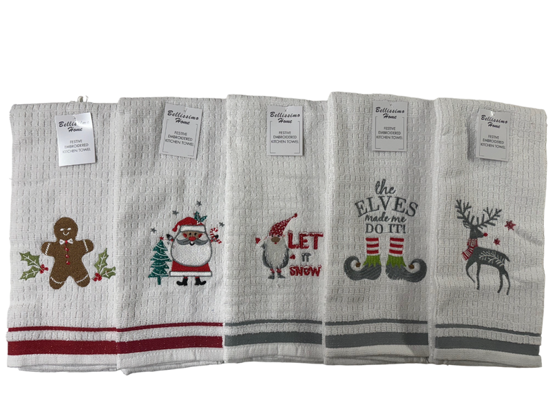 Xmas Tea Towels - Pack of 12