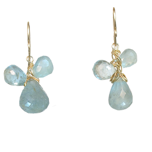 Wrapped Aquamarine Earrings