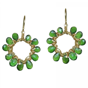Wrapped Woven Tsavorite Earrings