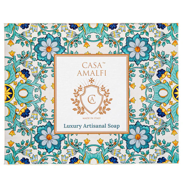 Casa Amalfi Green Maiolica Gift Box: 3 Soaps + Ceramic Soap Dish - ClickThatClicks 