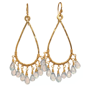 Aquamarine Filigree Drop Earrings