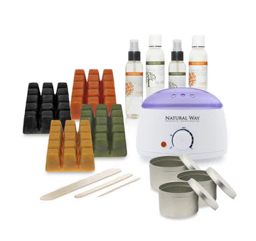 Natural Way Hard Wax – Professional Face & Body Wax Warmer Kit | All Formulas | 100% Natural