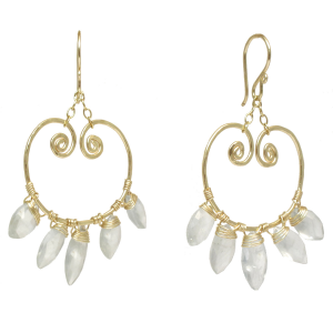 Hammered Drop Earrings – Aquamarine Dangle Charms - ClickThatClicks 