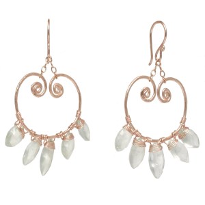 Hammered Drop Earrings – Aquamarine Dangle Charms - ClickThatClicks 