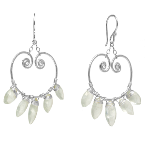 Hammered Drop Earrings – Aquamarine Dangle Charms - ClickThatClicks 