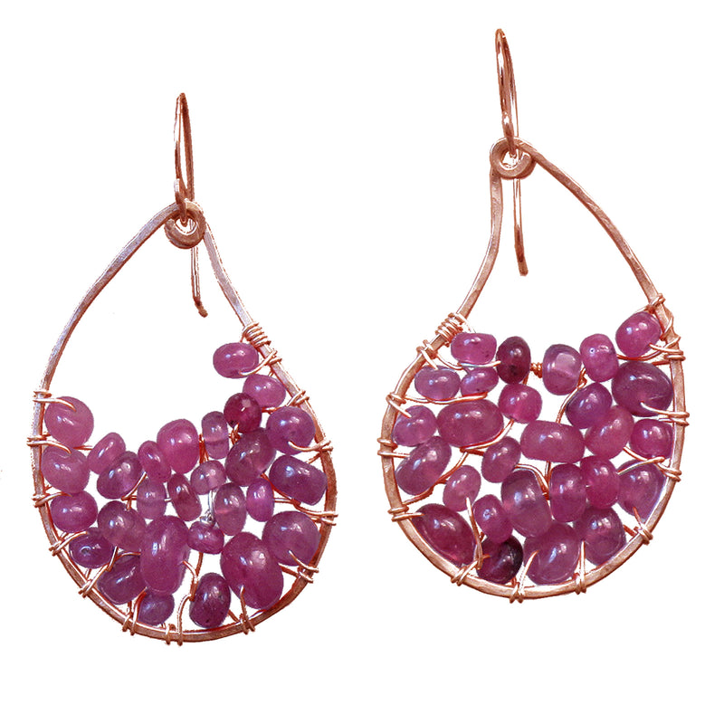 Hammered Drop Earrings – Ruby Dangle Charms - ClickThatClicks 