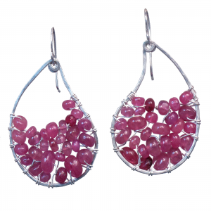 Hammered Drop Earrings – Ruby Dangle Charms - ClickThatClicks 