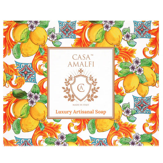 Casa Amalfi Lemon Maiolica Gift Box: 3 Soaps - ClickThatClicks 