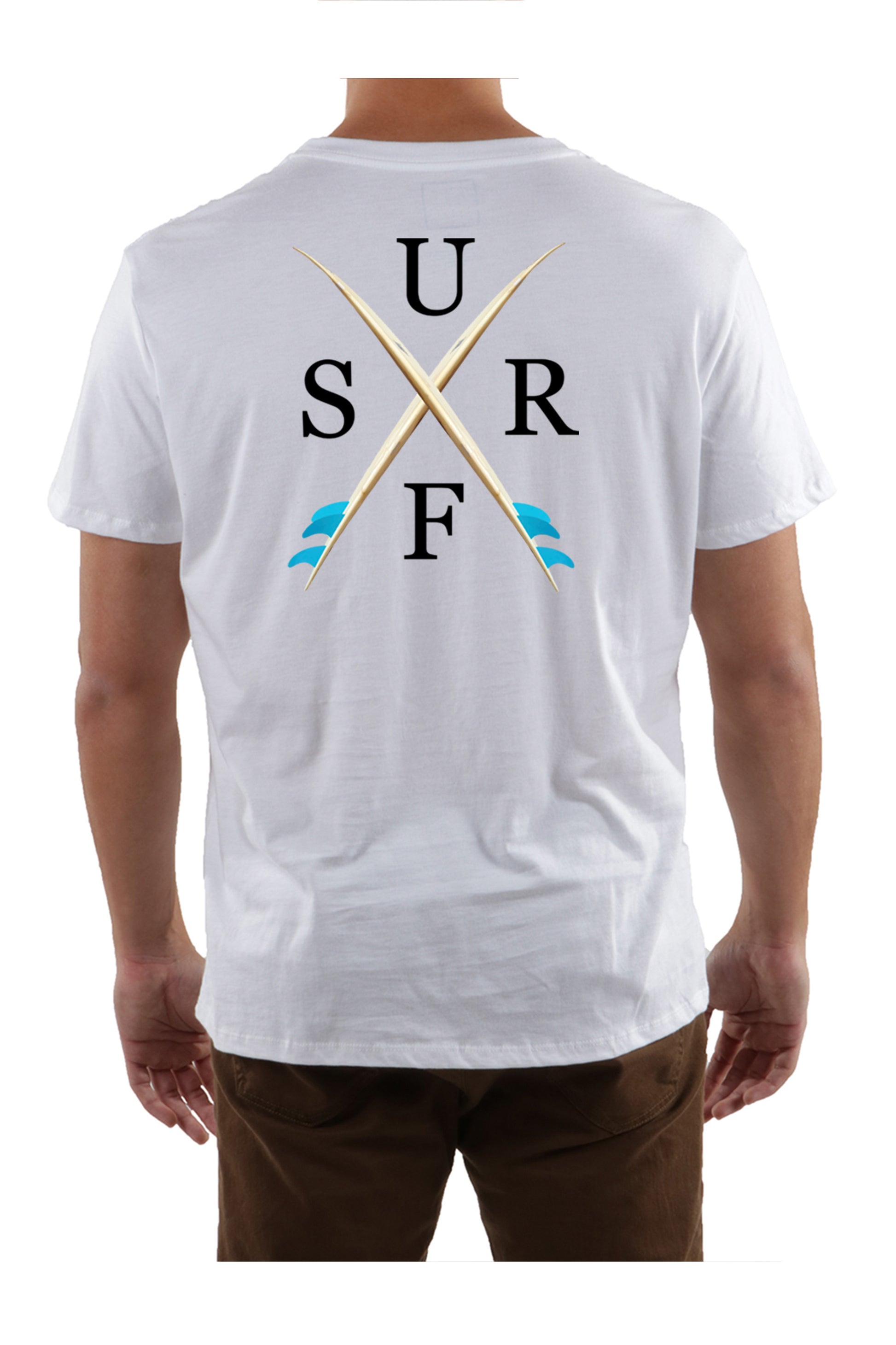 Men’s SUPIMA® Cotton Crew Neck T-Shirt – Surfboard Crossing Graphic - ClickThatClicks 