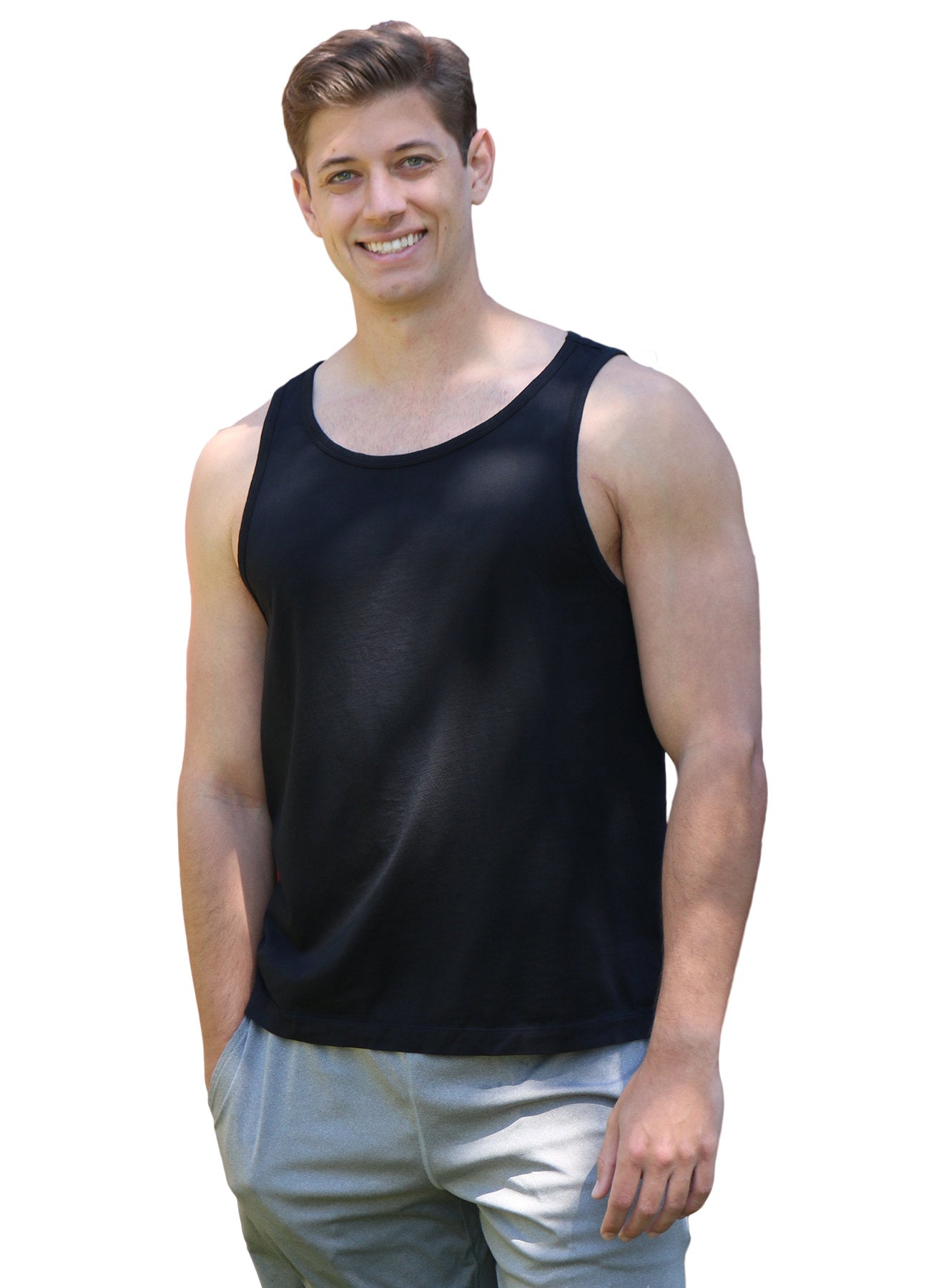 Men’s SUPIMA® Cotton Black Tank Top - ClickThatClicks 