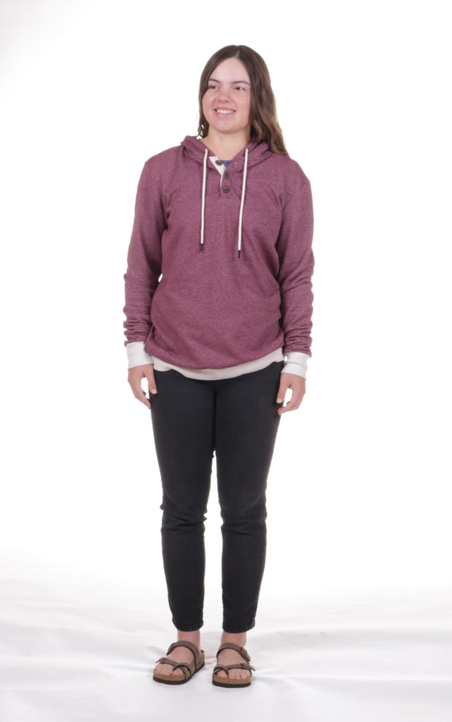 Mock Twist Fleece Hoodie – Burgundy Coast Edition
