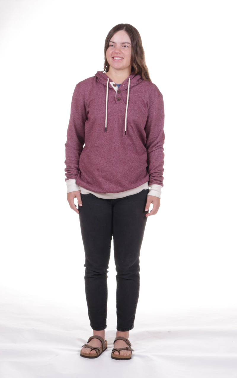 Mock Twist Fleece Hoodie – Burgundy Coast Edition