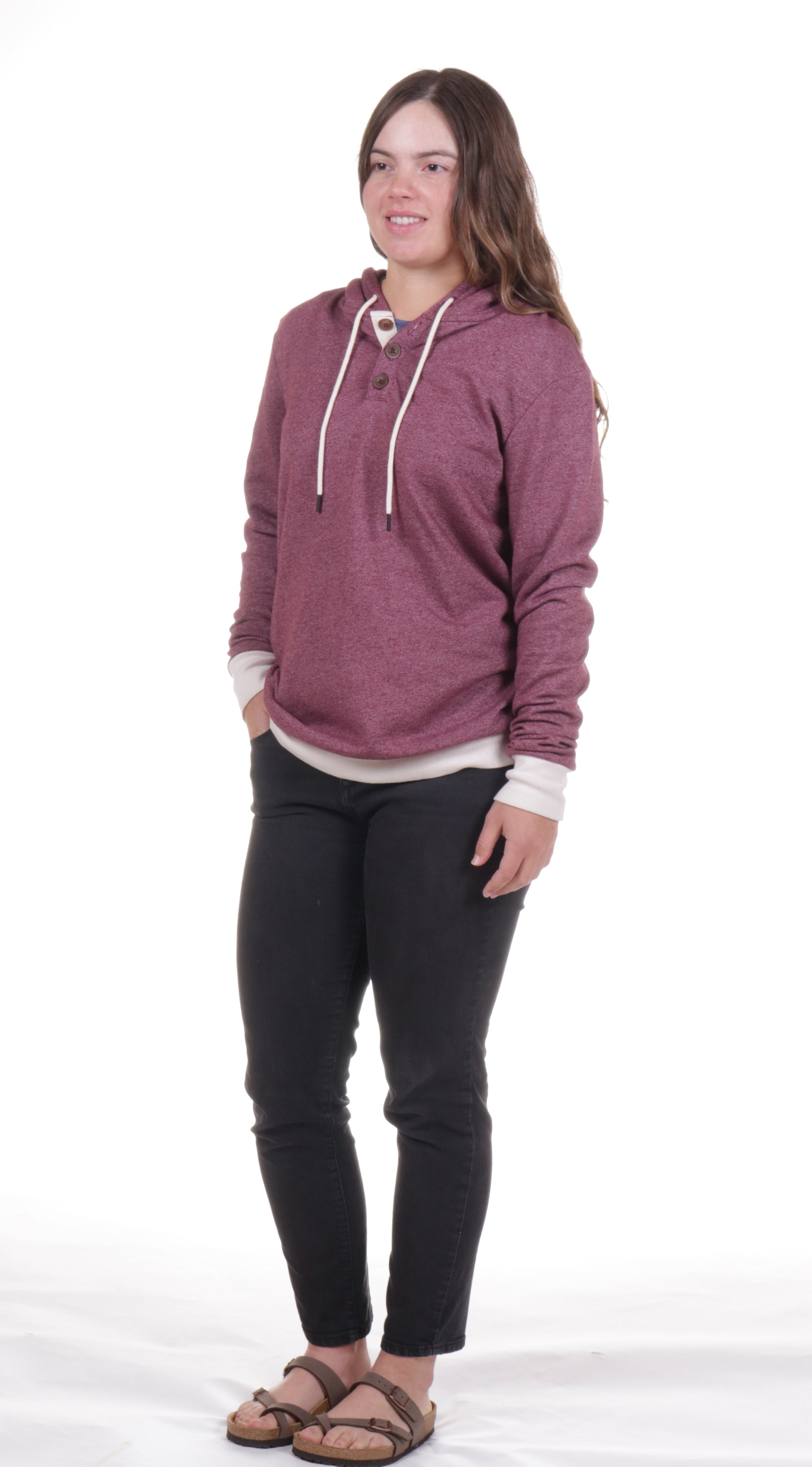 Mock Twist Fleece Hoodie – Burgundy Coast Edition - ClickThatClicks 