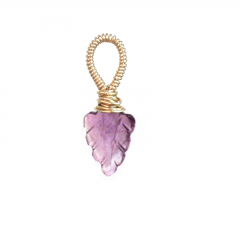 Amethyst Leaf Pendant – Elegant Artisan Gemstone Jewelry