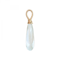 Crystal Quartz Pencil Drop Pendant – Clear Artisan Gemstone Jewelry