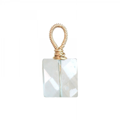 Crystal Quartz Square Pendant – Clear Artisan Gemstone Jewelry