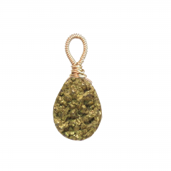 Gold Druzy Pendant – Sparkling Artisan Gemstone Jewelry