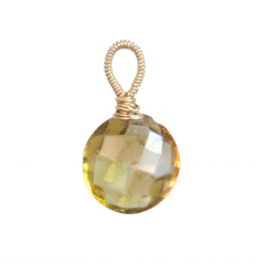 Citrine Large Flat Round Pendant – Vibrant Artisan Gemstone Jewelry