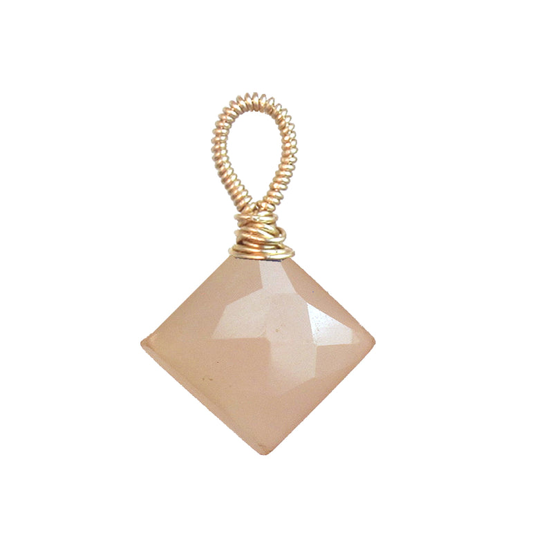 Rose Chalcedony Diamond Pendant – Artisan Gemstone Elegance