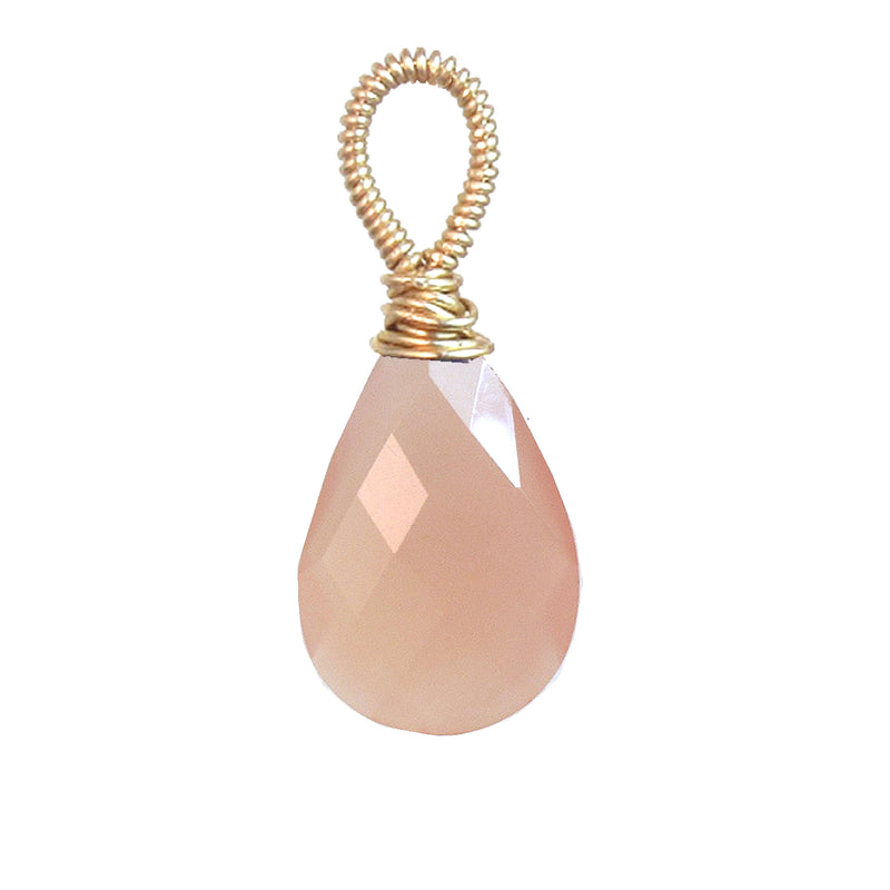Wire-Wrapped Rose Chalcedony Drop Pendant – Artisan Jewelry