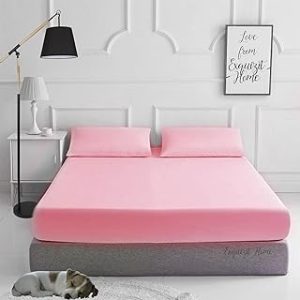 Super Soft Microfibre Double Fitted Sheet – Pink, 100% Polyester